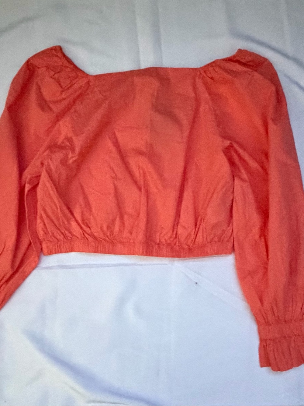 Levi's Coral-Orange Puff Sleeve Crop Top